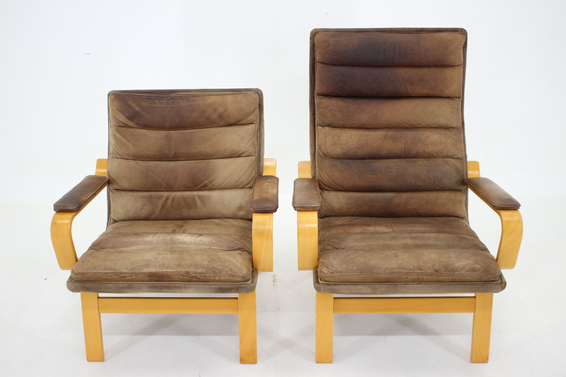 1970s Pair of Yngve Ekström "Contino" Leather Armachair,Sweden