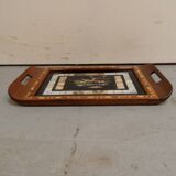 Vintage mahogany tray with inlay