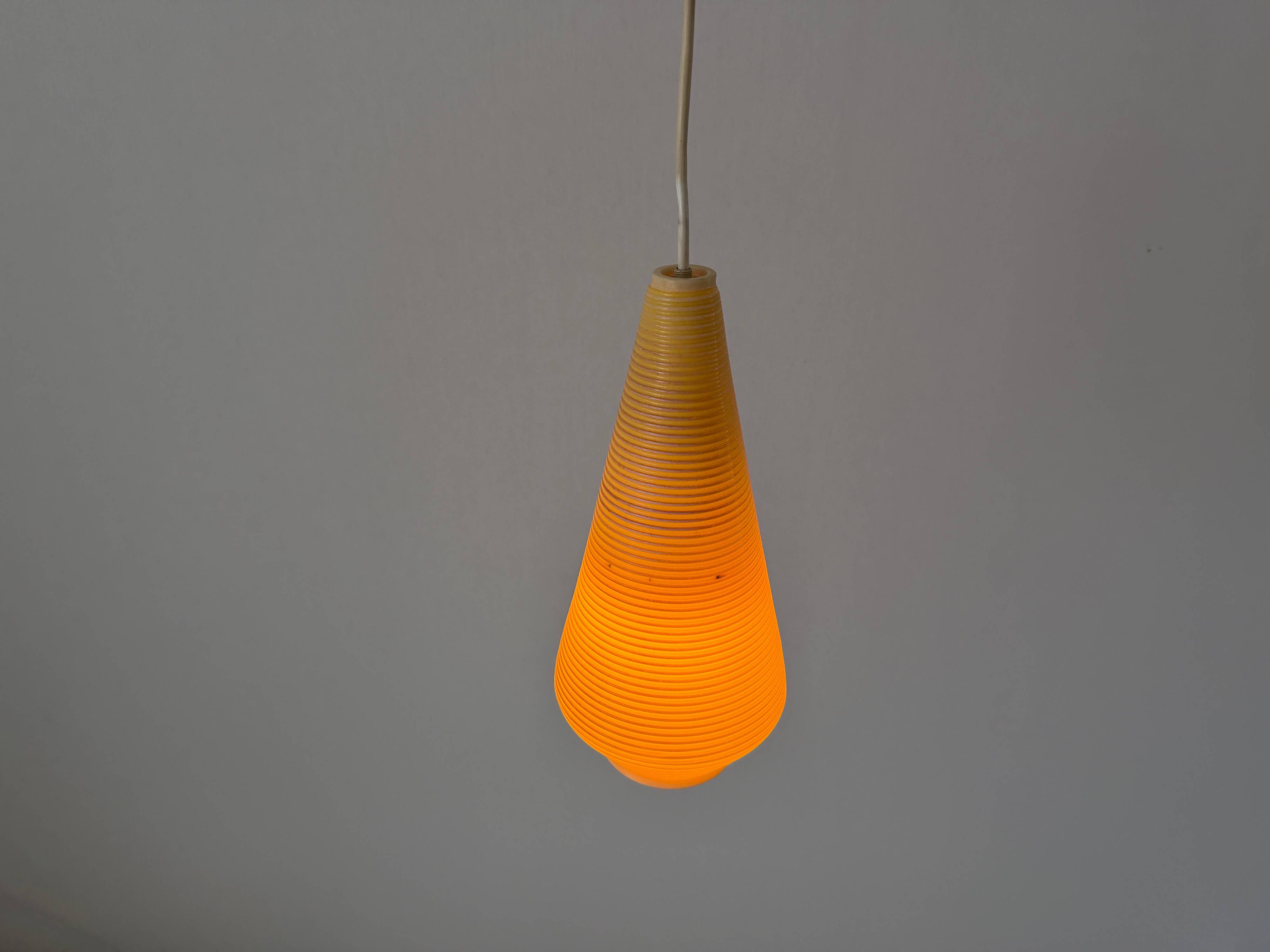 Suspended lamp with yellow Rotaflex shade by Yasha Heifetz, 1960s, Germany