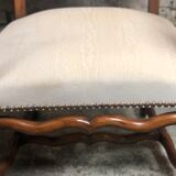 Chairs (pair) Sheep bones in walnut-tinted beech and marbled beige velvet