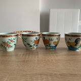 Lot 4 cups haviland limoges paste celadon with rooster