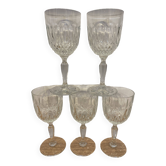 Set of 5 wine glasses