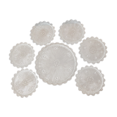 Glass dessert service, one dish and 6 plates 1920s-30s
