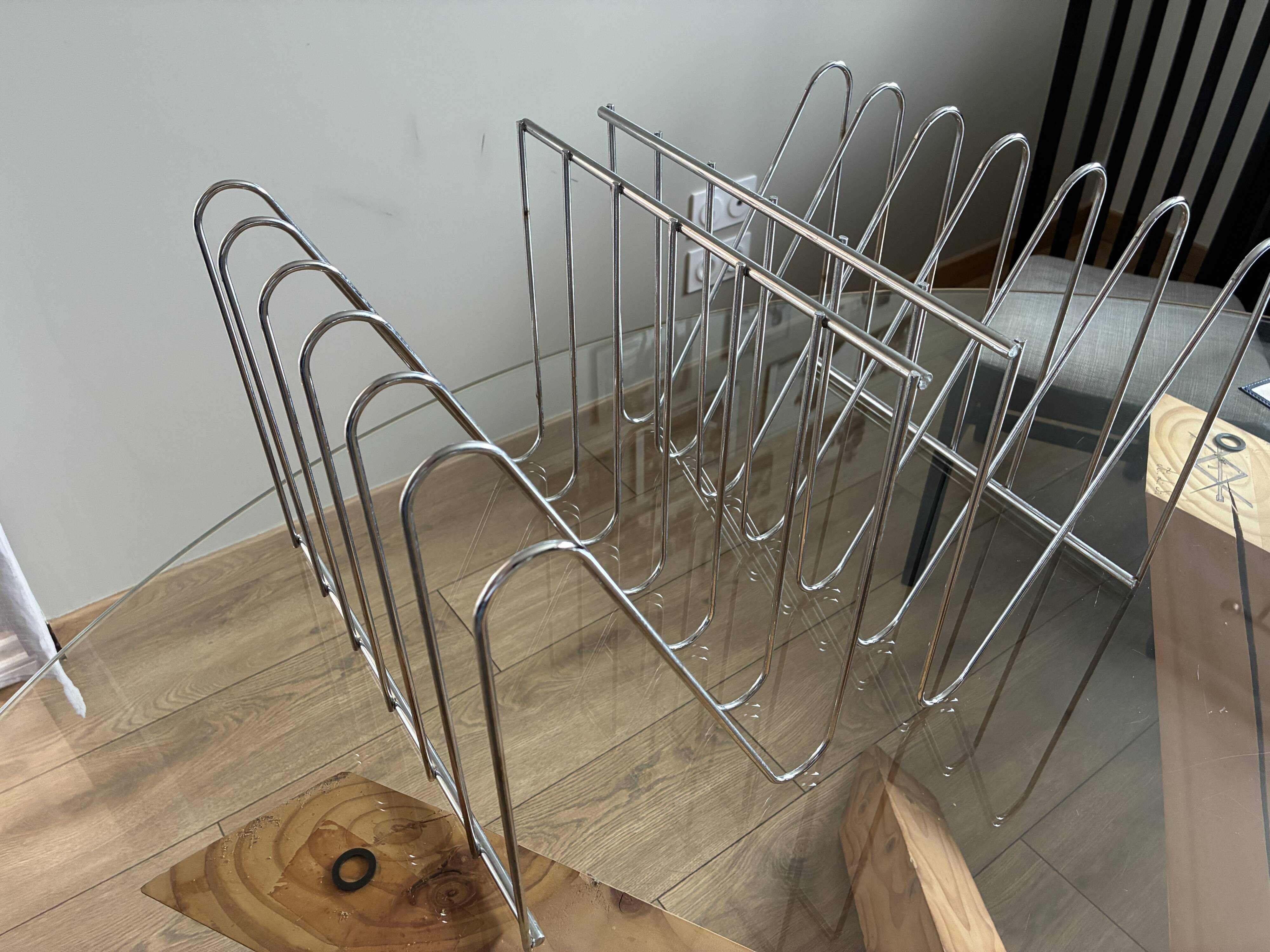 Pair of magazine or vinyl racks Z François Arnal