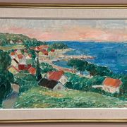 Original Swedish Oil On Panel – “Coastline” By Jon Hedman Dated 73 – Vintage & Framed – 70 × 51 Cm (27.6" × 20.1")