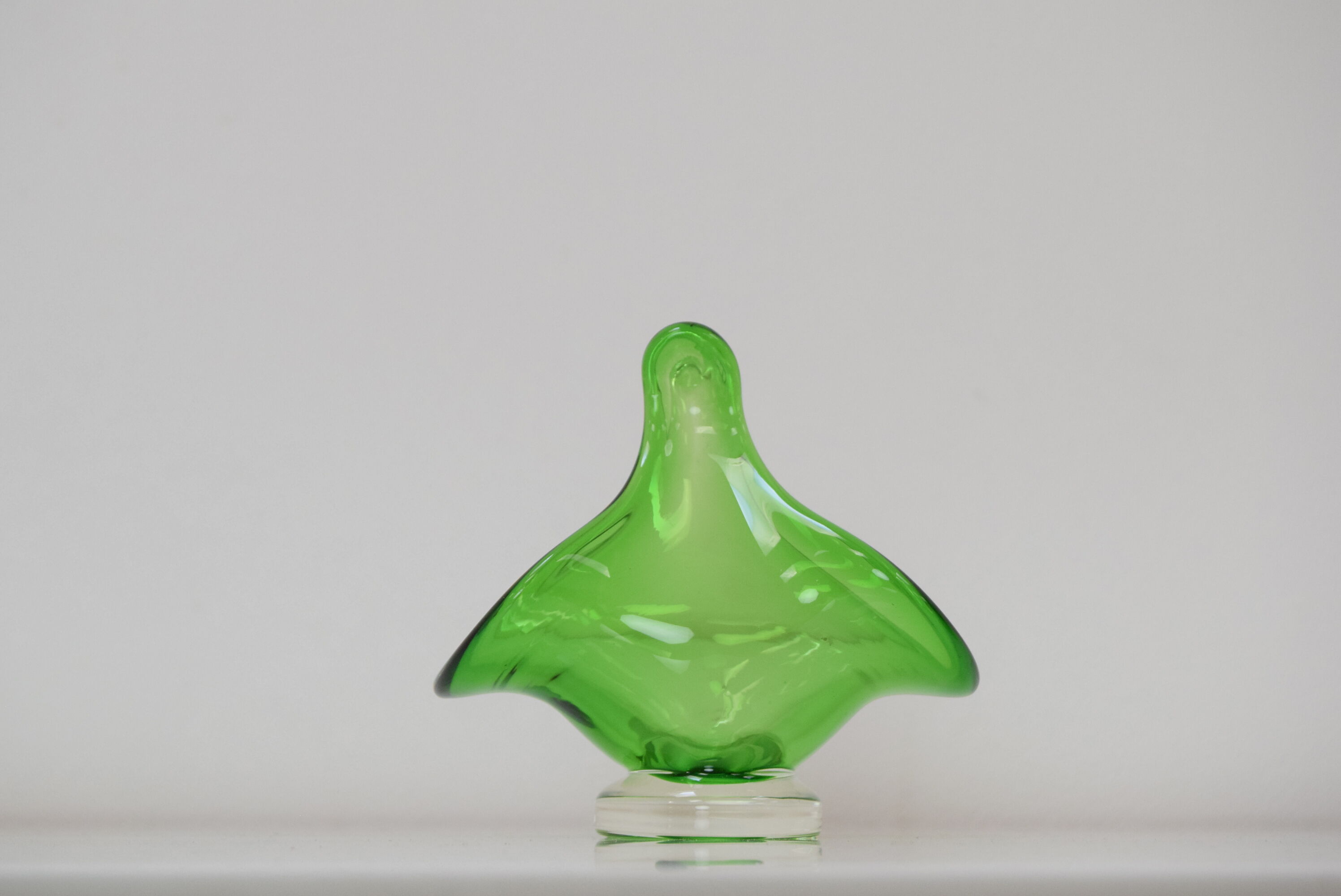 Art Glass Basket by Josef Hospodka for  Chribska Glassworks,1960's.