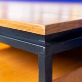 Desk in oak and lacquered metal 1970s