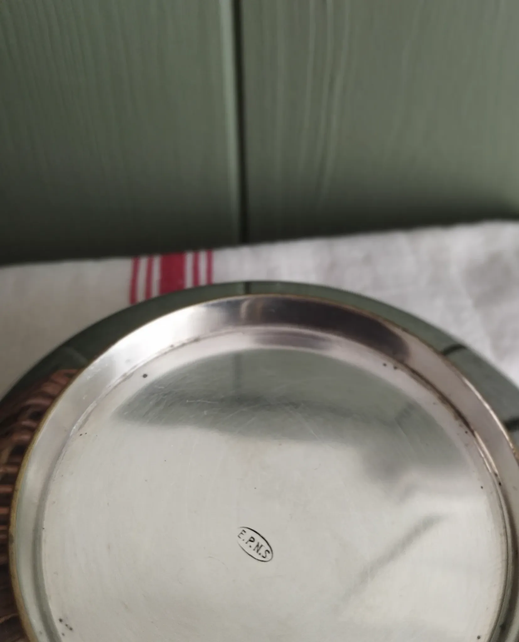 Small antique silver-plated metal ashtray English E.P.N.S.