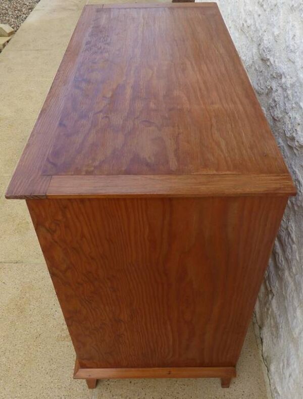 Commode ancienne post art déco  vers 1940 en bois massif pin dans sa patine