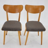 Ensemble de quatre chaises de salle à manger des années 1950, Tchécoslovaquie