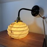 Pair of marbled opaline wall lights