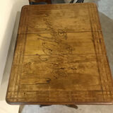 Napoleon iii walnut shutter table with marquetry villa massena nineteenth era