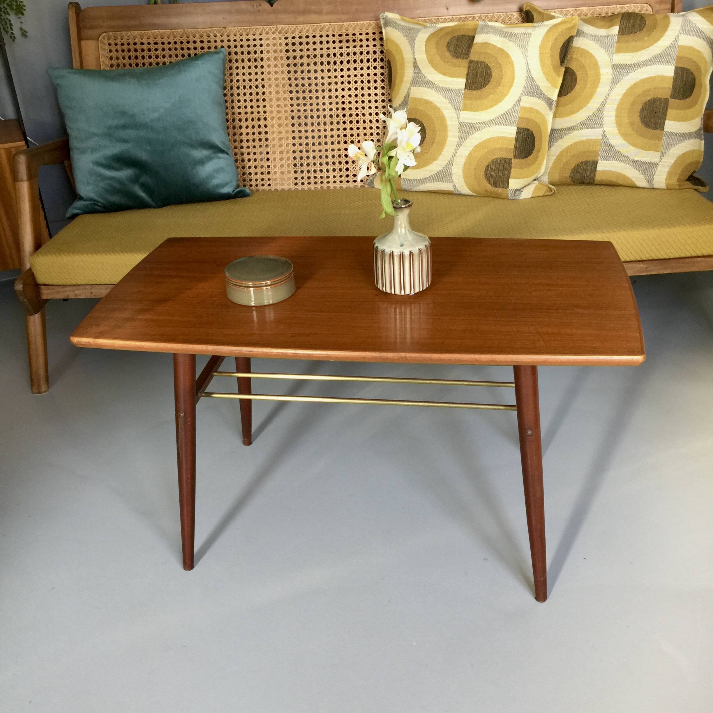 Scandinavian teak barrel-shaped coffee table, 1960s