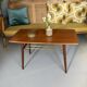 Table basse scandinave teck forme tonneau 1960