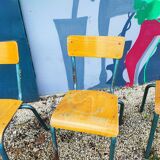 Set of 3 vintage school chairs