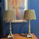 Pair of gilded wooden candlesticks. 19th century.