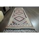 1970s Vintage Turkish Oushak Handmade Wool Cotton Purple Runner Rug 100x326