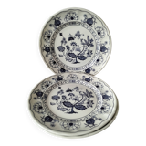 Trio of Castellania plates in Italian earthenware, vintage blue decoration