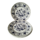 Trio of Castellania plates in Italian earthenware, vintage blue decoration