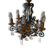 Ensemble luminaires fer forgé artisanal