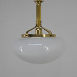 Lustre en laiton et verre, années 2000