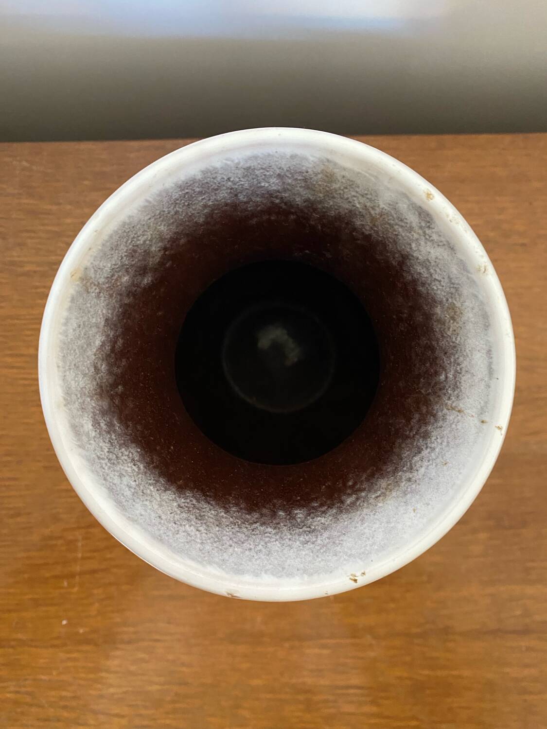 Antique strehla vase pink & white ceramic west germany vintage