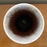 Antique strehla vase pink & white ceramic west germany vintage