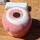 Ceramic candle holders with pink flowers