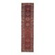 Vintage Turkish hand-knotted wool cotton red runner rug 83x362