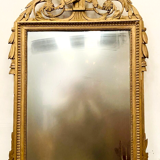 Miroir de style Louis XVI en bois et stuc doré XIX siècle, 122x72 cm