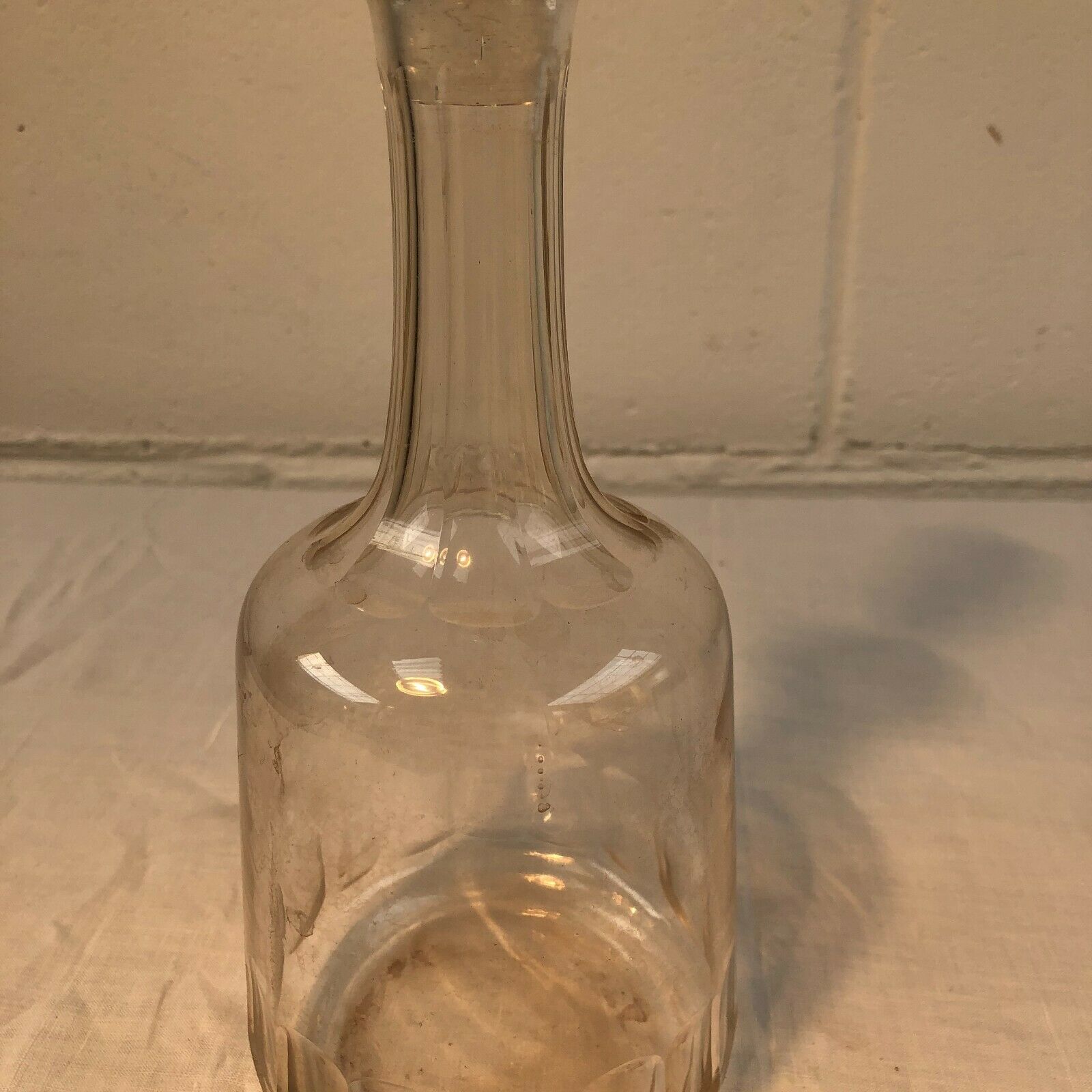 Flat rib crystal bottle late 19th century