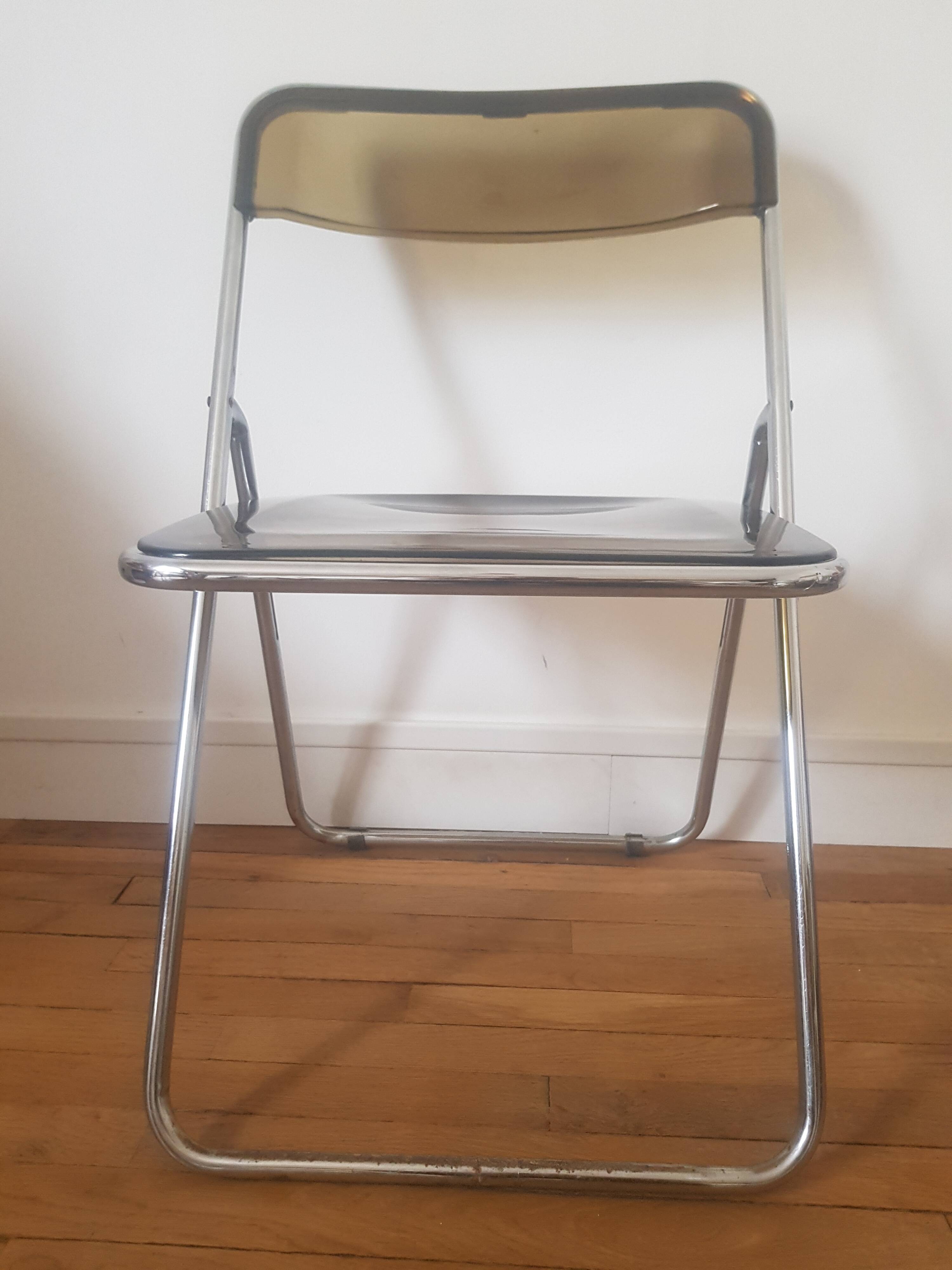 Metal and plexiglass folding chair