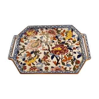 Gien earthen earthenware dish peony model
