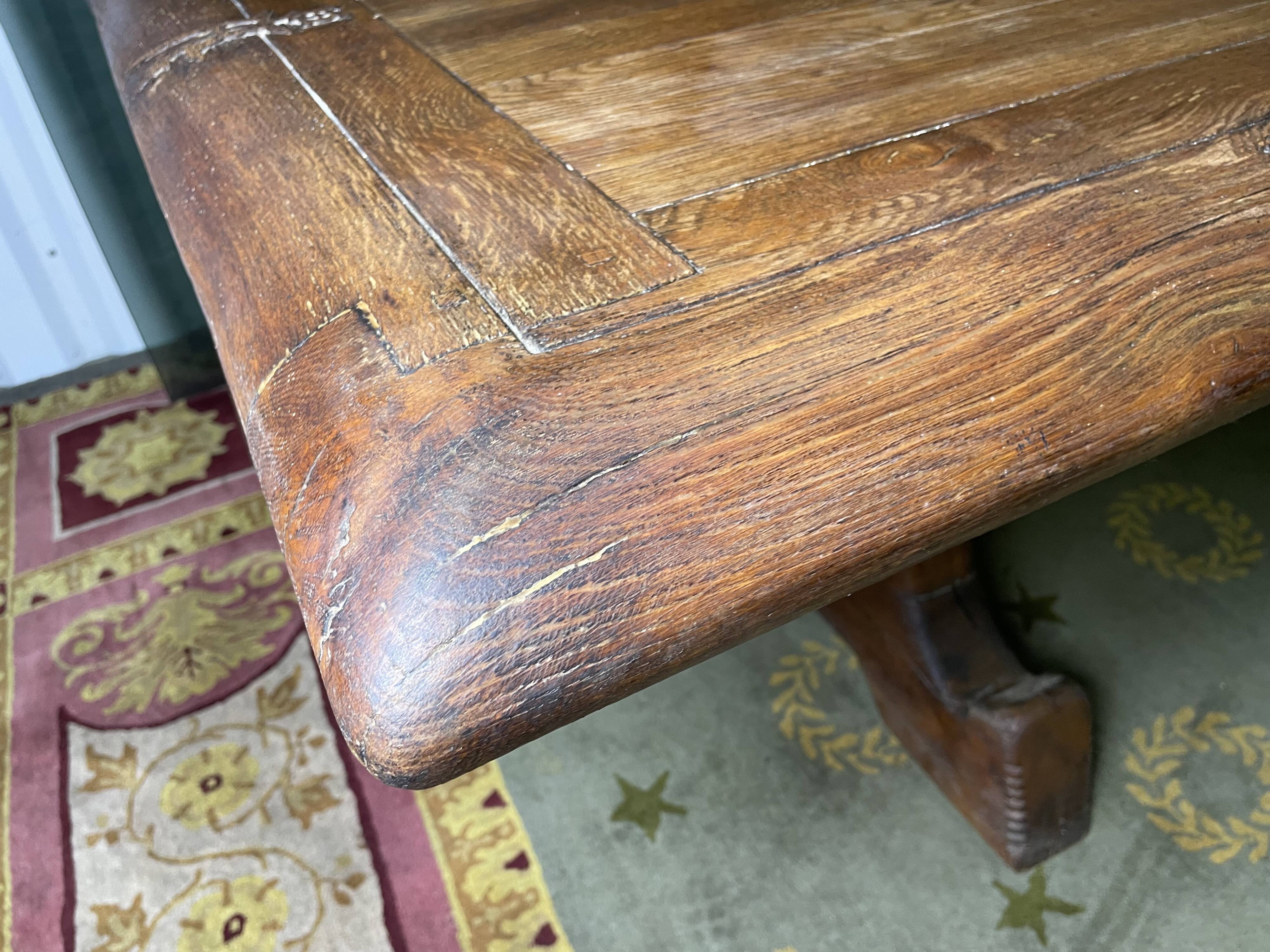 Solid oak monastery farm table
