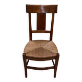 Chaise à langer paillée en merisier, époque directoire - 1ère partie du xixe
