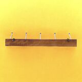 Vintage wooden wall coat rack - 5 hooks