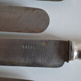12 antique metal silver monogram table knives