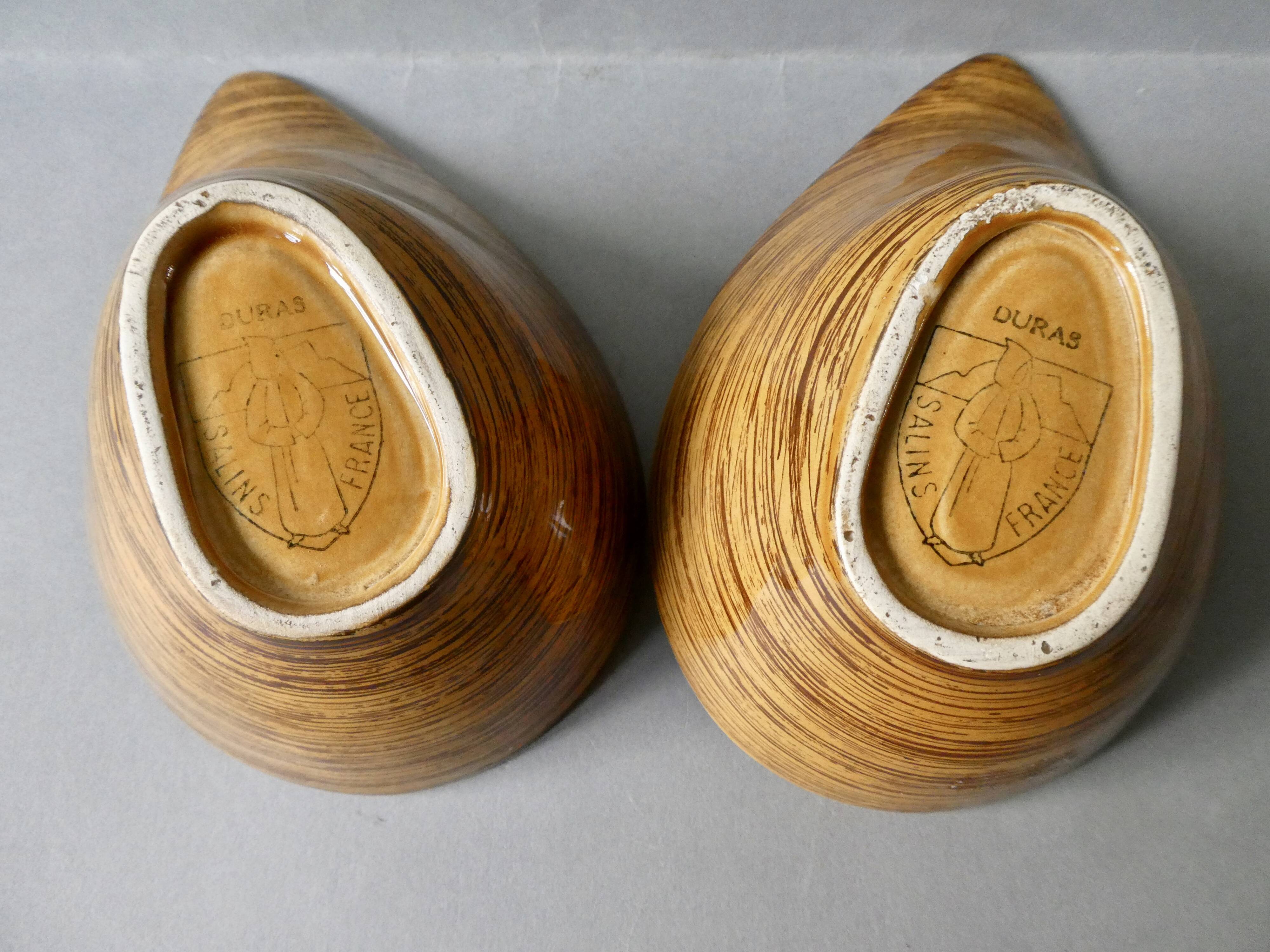 2 salins France ceramic raviers, Duras model, 60s