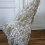 Fauteuil moumoute beige