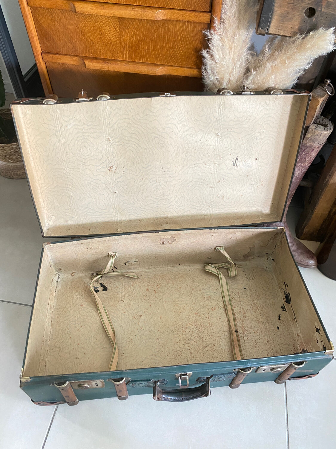 Old vintage travel trunk