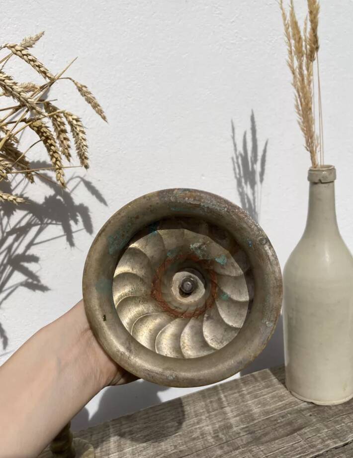 Berber twisted brass candle holder