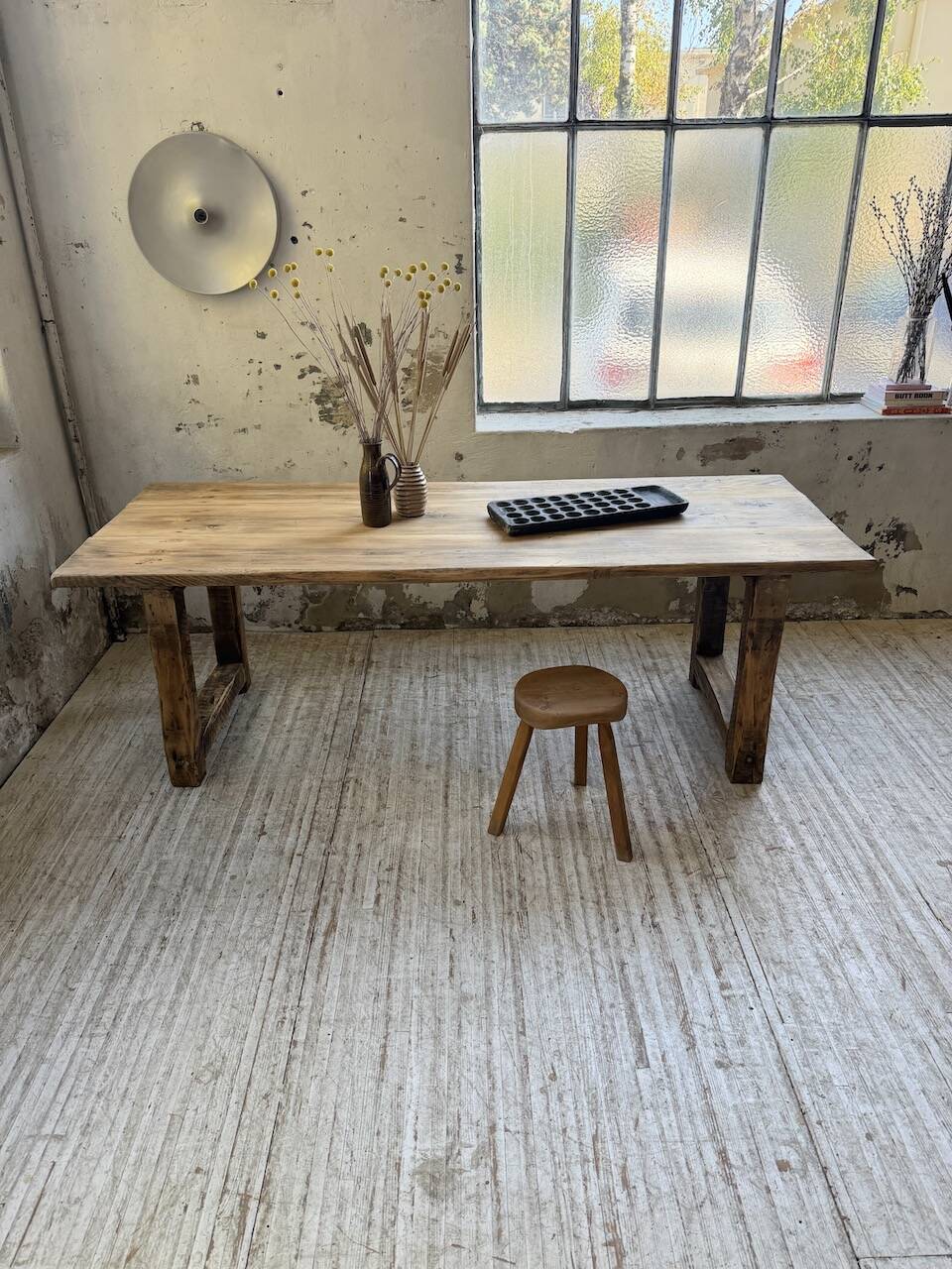1950s pine farmhouse table 220cm
