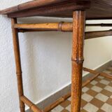 Desserte bambou osier ancienne