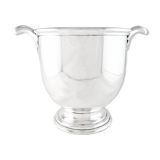 Silver metal champagne bucket with shell handles
