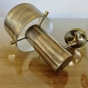Wall light Jo Hammerborg in patinated brass, gun barrel finish, Denmark, 1970s.