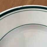 7 assiettes plates liserés vert sapin Moulin des loups