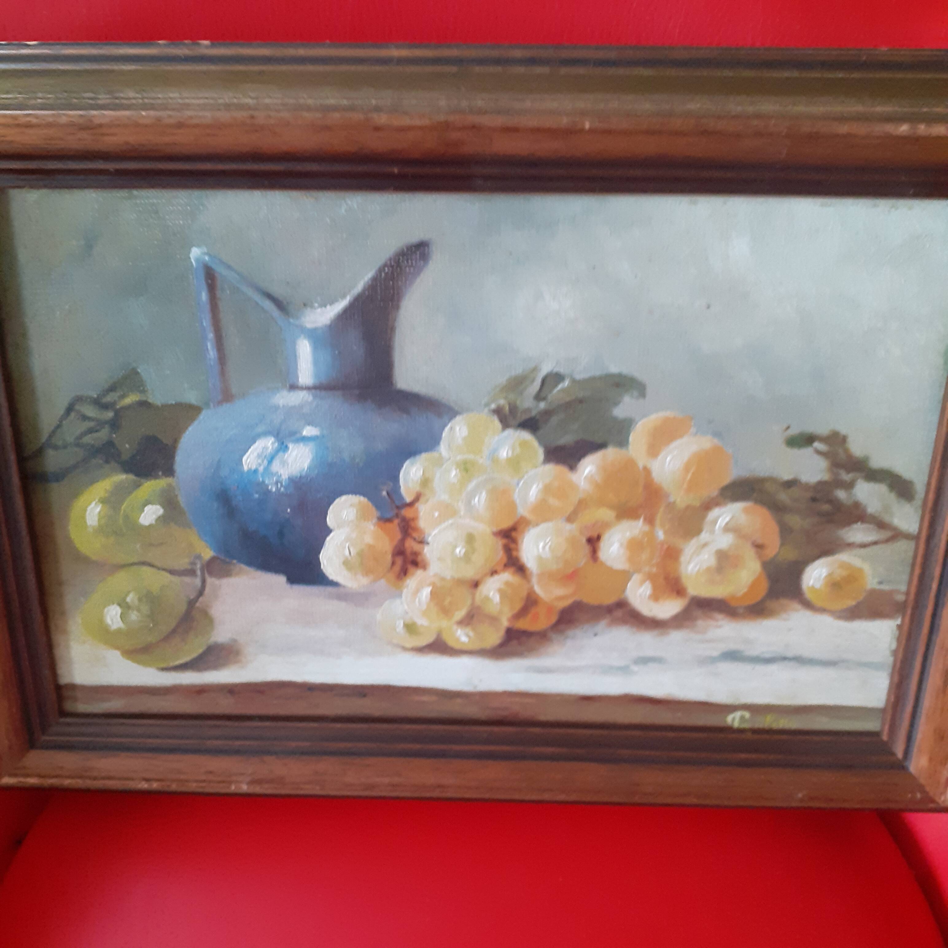 Framed painting. Still life. Oil signed.