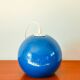 Spherical pendant light in royal blue opaline design 1970