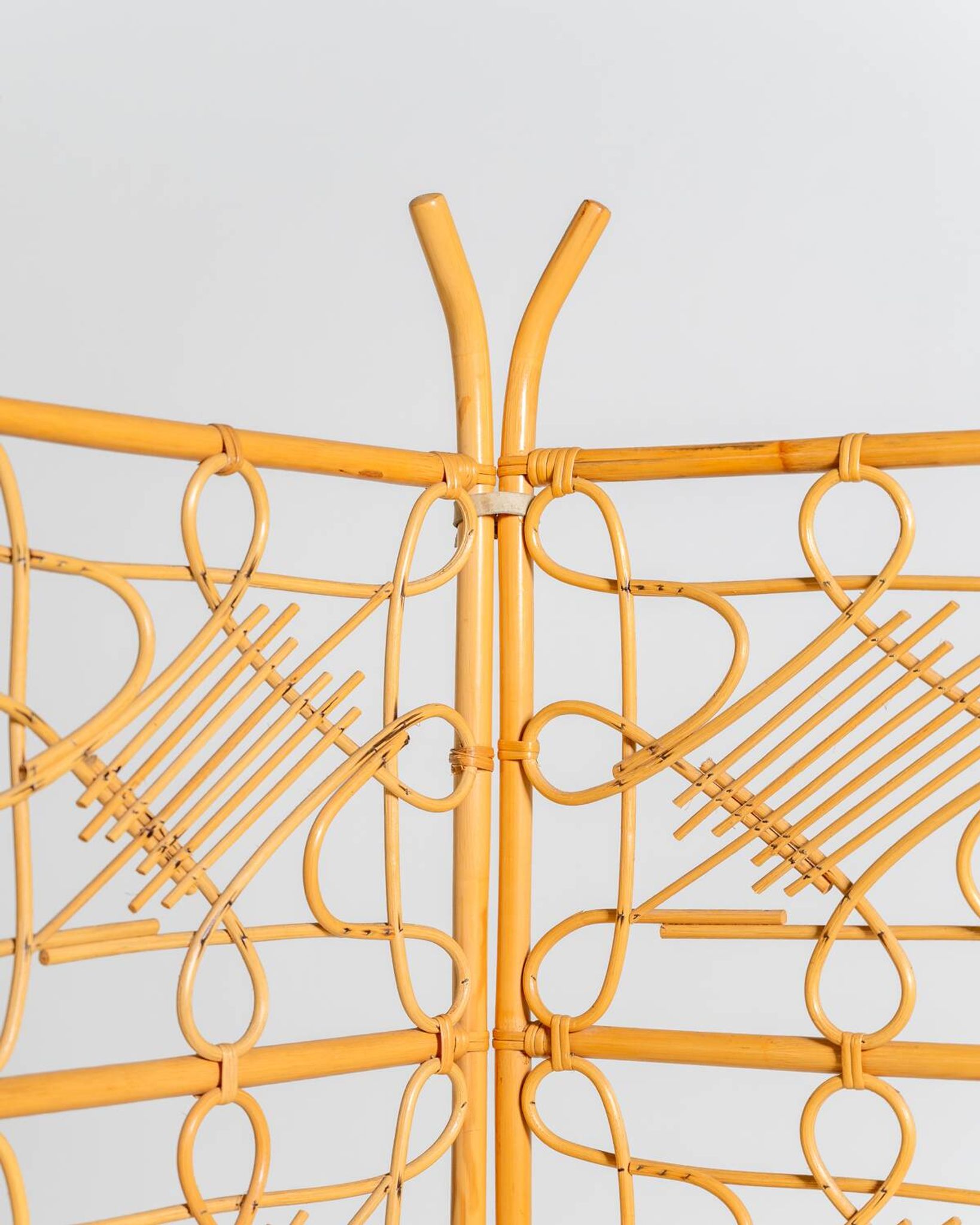 Five-panel rattan folding screen, Scandinavia, 1960s