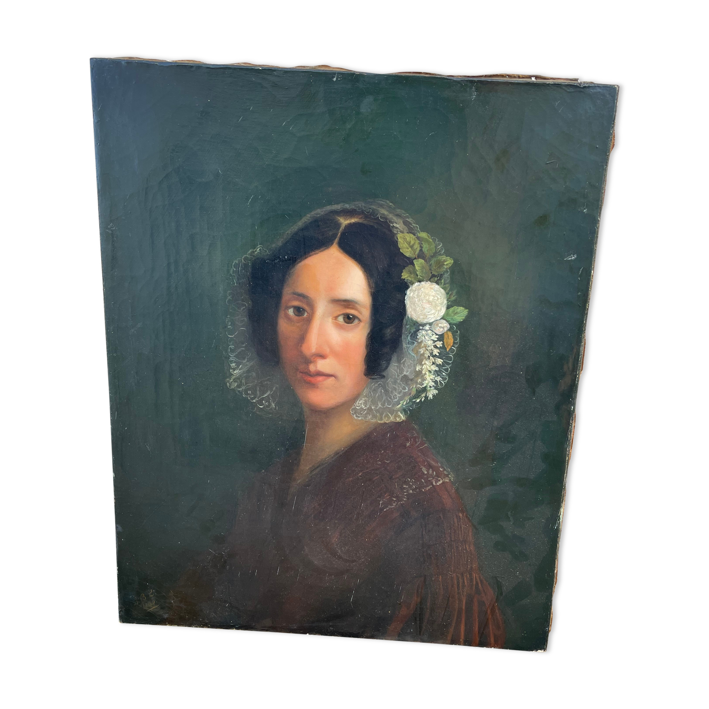 Oil on canvas early 19th signed